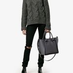 Alexander McQueen women’s Inside Out gray calfskin leather shopper tote bag Photo 1