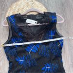 NWT yigal azrouel 2016 collection blue laced leather trim midi dress Black Size 10 Photo 4