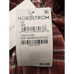 Treasure & Bond NWT Women's XS Smocked Shoulder Popover Blouse Standard Plaid Photo 9