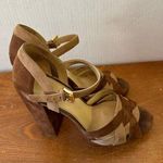 Michael Kors Becky Women's Platform Block Heel Two Tone Sandals Sz 7 Sku 2867 Photo 0