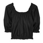 Kate Spade Black Poplin Aperitif Gathered Romantic Top Size S Photo 1
