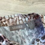 Chico's Chico’s Tan Peach Animal Print Snap Front 3/4 Sleeve Shirt Jacket Photo 8