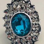 Swavorski Vtge Swarovski Crystals Blue Ring size 7 1/4 Photo 6