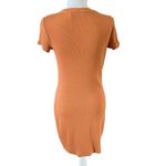 Theory  Size M Orange Ribbed Knit Bodycon Dress Photo 1