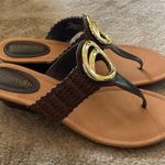 st. john's bay Womens  Brown with Gold Accent Sandels like New Photo 1