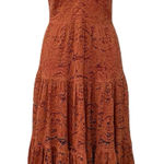 Dress the Population  Burnt Orange Gold Lace Tiered V-Neck Midi Dress size S Photo 0