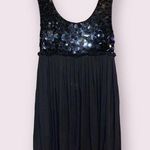 Twentyone Sleeveless Sequin Mini Bubble Party Dress in Black Photo 0