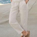 Poetry Cream High Rise Linen Pull On Tapered Pants Photo 0