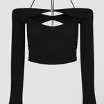 Cha Cha -  Black Cross My Heart Halter Top Photo 0