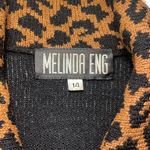 Vintage Hand loomed wool animal print jeweled buttons mob wife cuffed cardigan Brown Size 14 Photo 4