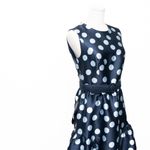 Kay Unger . Tinslee Tea Length Polka Dot Dress. Photo 4