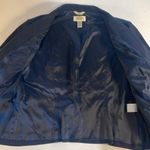 Talbots Petites Navy Cotton Blend Blazer Jacket Three Buttons Pockets Size 12P Photo 5
