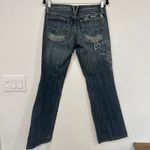 Miss Me  Womens Jeans 28 Y2K Bootcut Dark Wash Embellishment Embroider Low Rise Photo 7