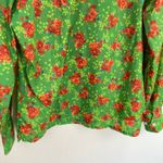 Vintage SKYR Womens L FLAW Green Orange Floral Disco Button Down Shirt Retro Size L Photo 11