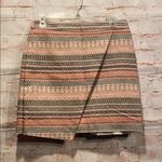 Loft mini career skirt textured faux wrap lined Photo 0