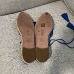 Aquazzura Sunshine‎ Royal Blue Suede Lace Up Pom Pom Tassel Espadrilles Size 36 Photo 6