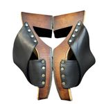 Korks Shoes Womens Size 9 Black Wedge Sandals Platform Mules Studded KR0010809 Photo 4