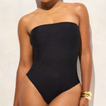 J.Crew NWT Gemma Bandeau One-piece Classic Sculpt Black Photo 0