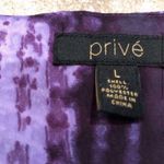 🆕 Privé purple satin pullover long sleeve v neck blouse top Size L Photo 3