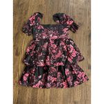 Alice + Olivia alice +‎ olivia Emmalou Tiered Mini Dress Eden's Garden Wild Size 4 Floral Photo 2