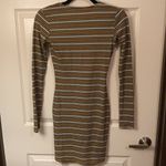 Bear Dance Ribbed Bodycon V-Neck Mini Dress Striped Long Sleeve Small Like New Photo 9