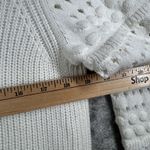 INC  International Concepts Sweater White  Knit Womens Large Textured Sleeve Photo 8