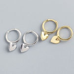 Boutique Heart Huggie Hoop Earrings | Yellow‎ Gold Plated Sterling Silver Photo 10