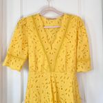 Pennyblack‎ Yellow Floral Eyelet Midi Dress Belted Cocktail Party Summer Small Photo 3