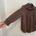 Aerie AMERICAN EAGLE AE Lumberjane Fleece Shirt Solid Dark Brown Oversized Tunic Photo 9