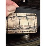 Vintage Leather Franklin Covey embossed Crocodile Handbag Laptop bag Gold Photo 8