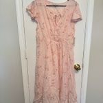 Lucky Brand Pink Cream Paisley Print Olivia Chiffon Dress Large Photo 1