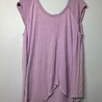 Free People  Linen Blend Slit Front Loose Top Size XS Short Sleeve Lagenlook Photo 0