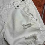 True Religion White Distressed Denim Shortall Overalls Size Small Photo 5