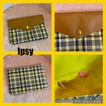Ipsy Black - Yellow plaid and tan cosmetics bag by  Photo 1