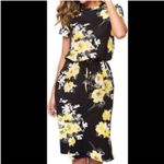 Black and Yellow Midi Sundress with Crew Neck Size M Photo 1