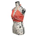 Sincerely Jules Orange Crinkle Pleated Halter Crop Top Ruched Boho Coastal L Size L Photo 3