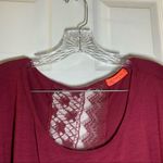 Spoiled Maroon/Red Scoop Neck Lace Accent Top 2X Photo 2