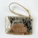 Michael Kors Metallic Leather Wristlet Wallet Gold Photo 4