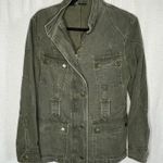 Mango Gray Denim Utility Jean Jacket Snap and Zip Front Women Medium Streetwear‎ Photo 0