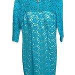 NWT JAX Aqua Blue Lace Sheath Dress Photo 8