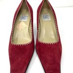 Joan & David brick red suede heels, NWOT, made in Italy, size 8 Photo 1