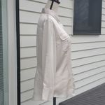 NY & CO 3/4 Sleeve Silky Button Down Shirt Tan Size L Photo 2