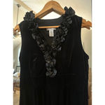 London Style Women's Black Velvet Dress Size 12 Photo 3