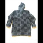 Sirogojno‎ Sweater Womens Large Hand Knitted Yugoslavia Wool Hooded Jacket Black Photo 4