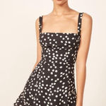 Reformation  Abby Bow Back Mini Dress in Black & White Floral Size 4 Gently Used Photo 0