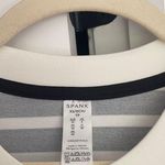 Spanx  AirEssentials Cold-Shoulder Top Black White Stripe Long Sleeve Photo 2