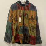 Kathmandu Imports Multicolor Patchwork Fleece Lined  Hooded Jacket by Kathmandu Size S/M Photo 0