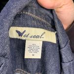 Wet Seal Vtg  Denim Top Tie Belt Waist SS Jacket Button Up Size Medium Photo 2