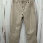 Gap  women’s 4/27 Cream Tan Faux Vegan Leather Pants Stretchy Photo 0