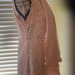 Almost Famous Women's Small Knit Lace Handkerchief Vest • Pale Pink Open Front Photo 7